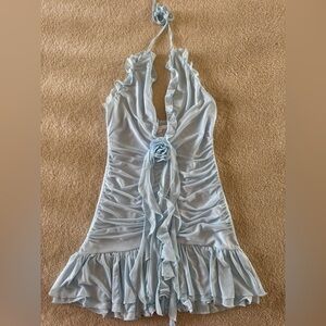 More to come Lia Mini Dress in Light Blue